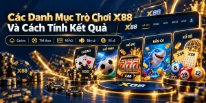 Danh mục trò chơi X88 gồm casino, thể thao, nổ hũ, bắn cá và xổ số Danh mục trò chơi X88 gồm casino, thể thao, nổ hũ, bắn cá và xổ số